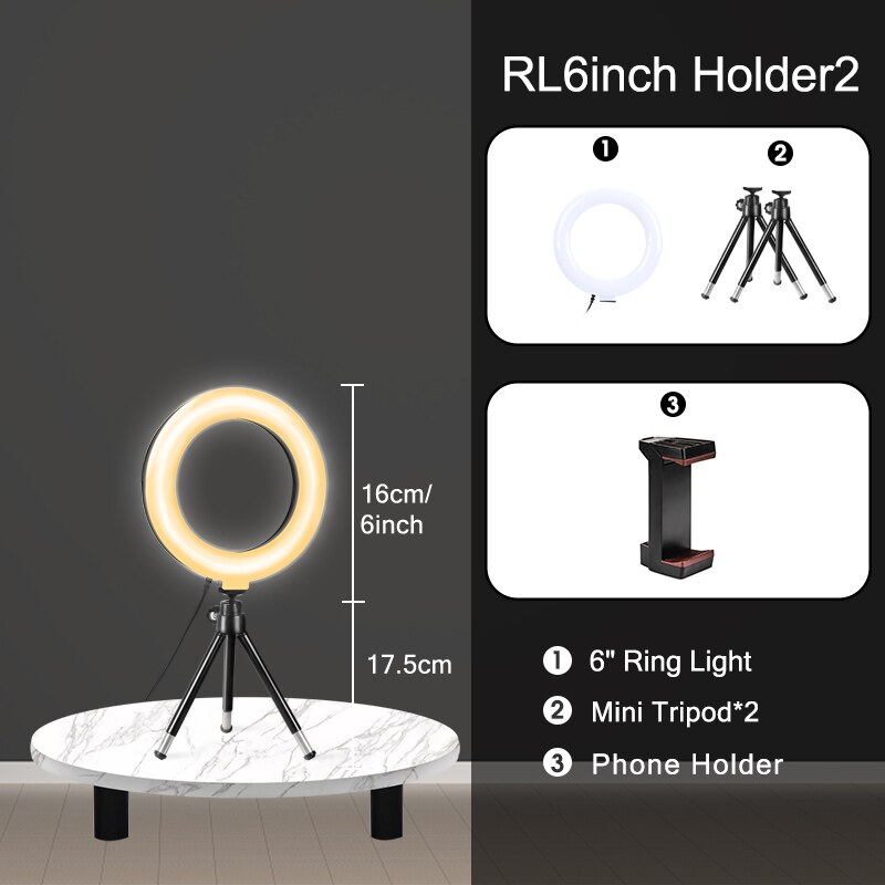 Ring Light per Computer portatile Desktop Zoom Meeting, Kit di illuminazione per videoconferenza con supporto per telefono treppiede Clip per Webcam: Holder 2