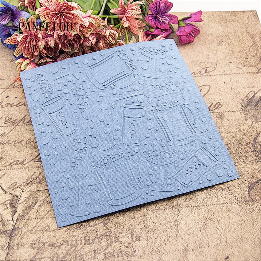 PANFELOU-carpetas de plástico con relieve para cerveza y gafas, plantilla para álbum de recortes, bricolaje, Fondant, pastel, álbum de fotos, fabricación de tarjetas
