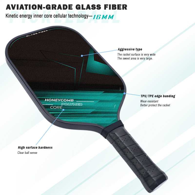 Pickleball-peddel van glasvezel van ruimtevaartkwaliteit - Ultieme controle, lichtgewicht en duurzaam - Pro train/turnament Ready-tennisracket