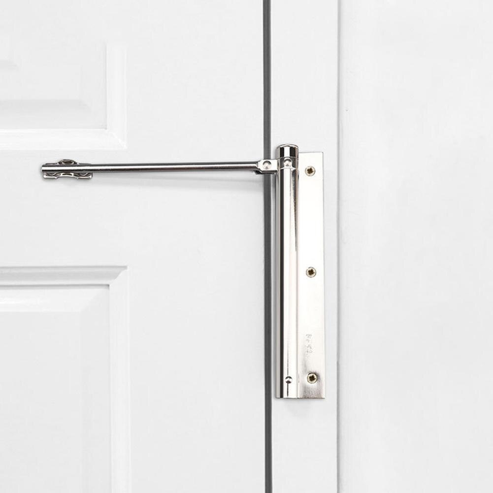 Adjustable Door Closer Stainless Steel Surface Mounted Automatic Spring Latch Furniture Hinge Household Office Door Hardware