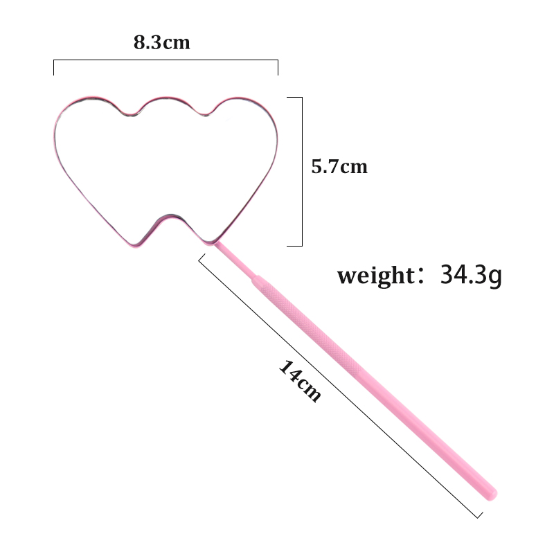 1pcs Stainless Steel Eyelash Checking Mirror Double Heart Shaped Magnifying Inspect Makeup Mirror Lash Extension Beauty Tools