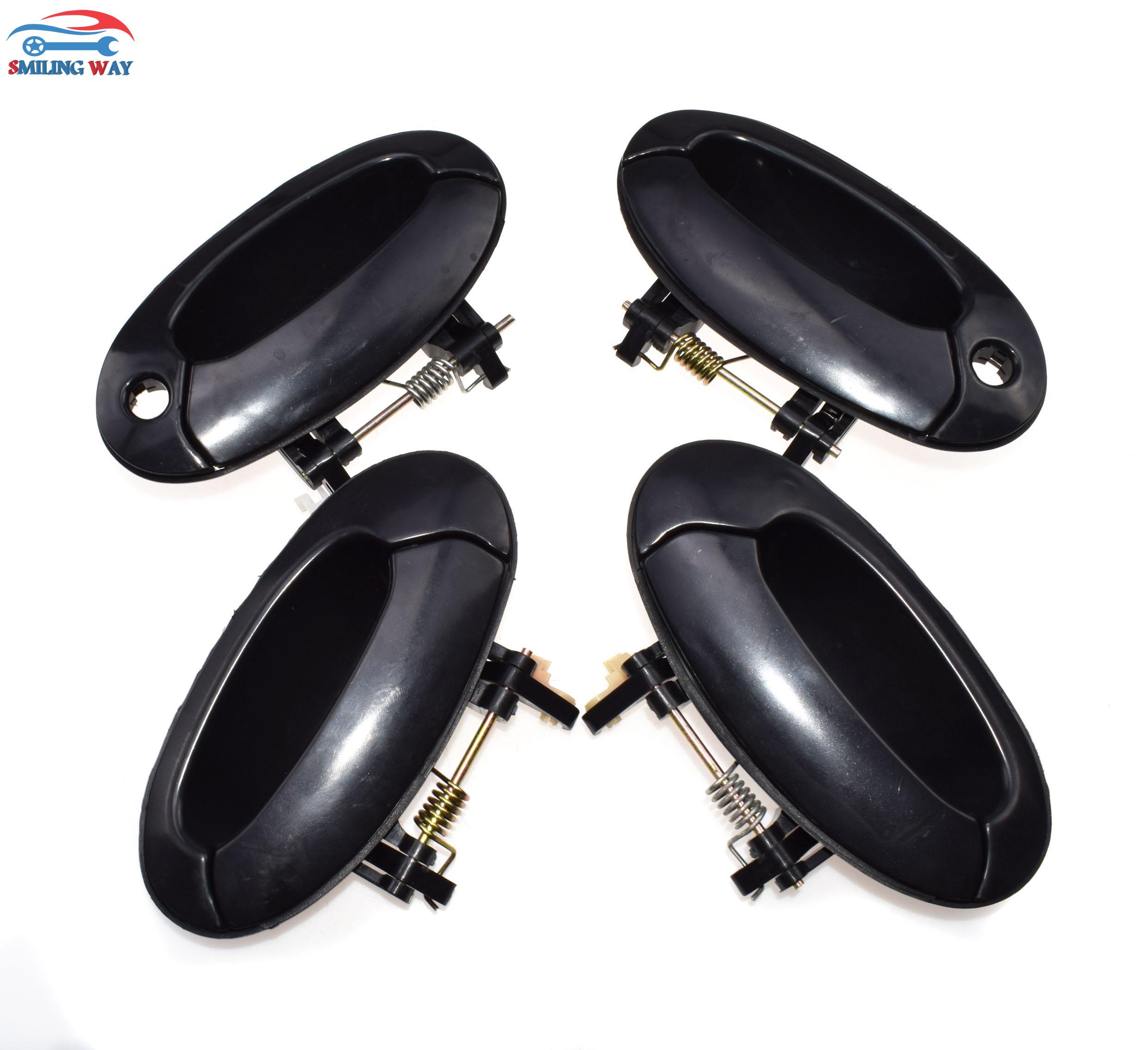 8pc Front & Rear Door Handle Set For Hyundai Elantra 2001–2006 – 4 Interior + 4 Exterior – Black Plastic, CCIYU