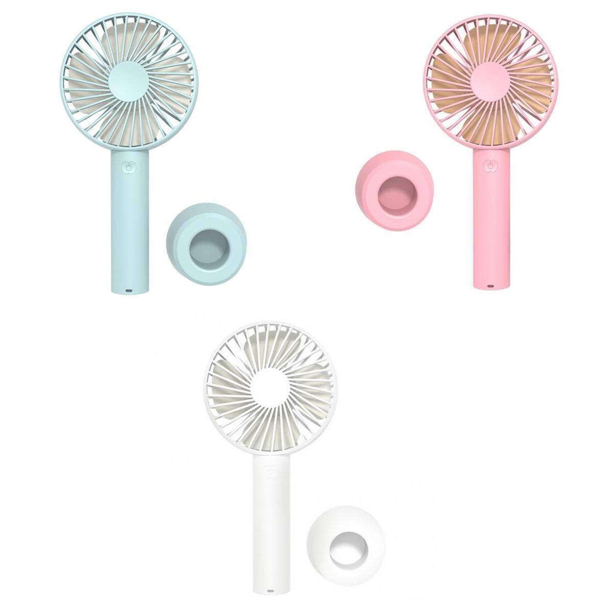 2-4pc Small Handheld Battery Operated Face Fan Portable & Rechargeable 3 Setting: 3 blue pink white