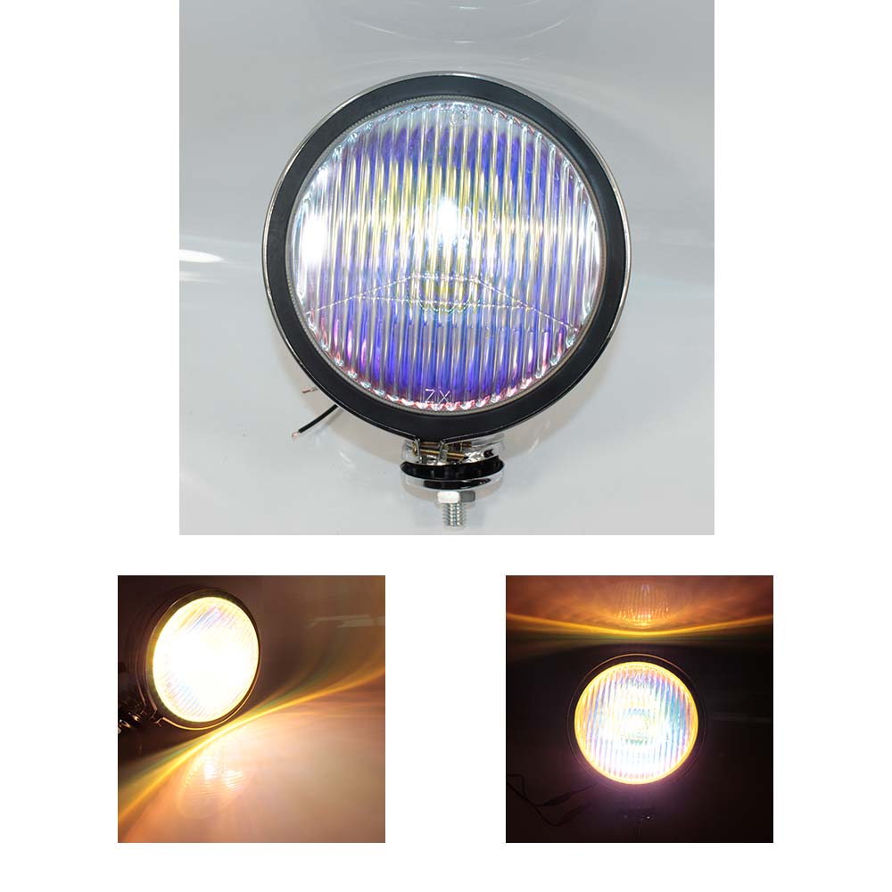 Luces de conducción antiniebla universales de 6 pulgadas, OLDTIMER de METAL cromado UNIVERSAL, lámpara de luz VINTAGE RETRO para coche, antiniebla halógena de 12V: Blanco