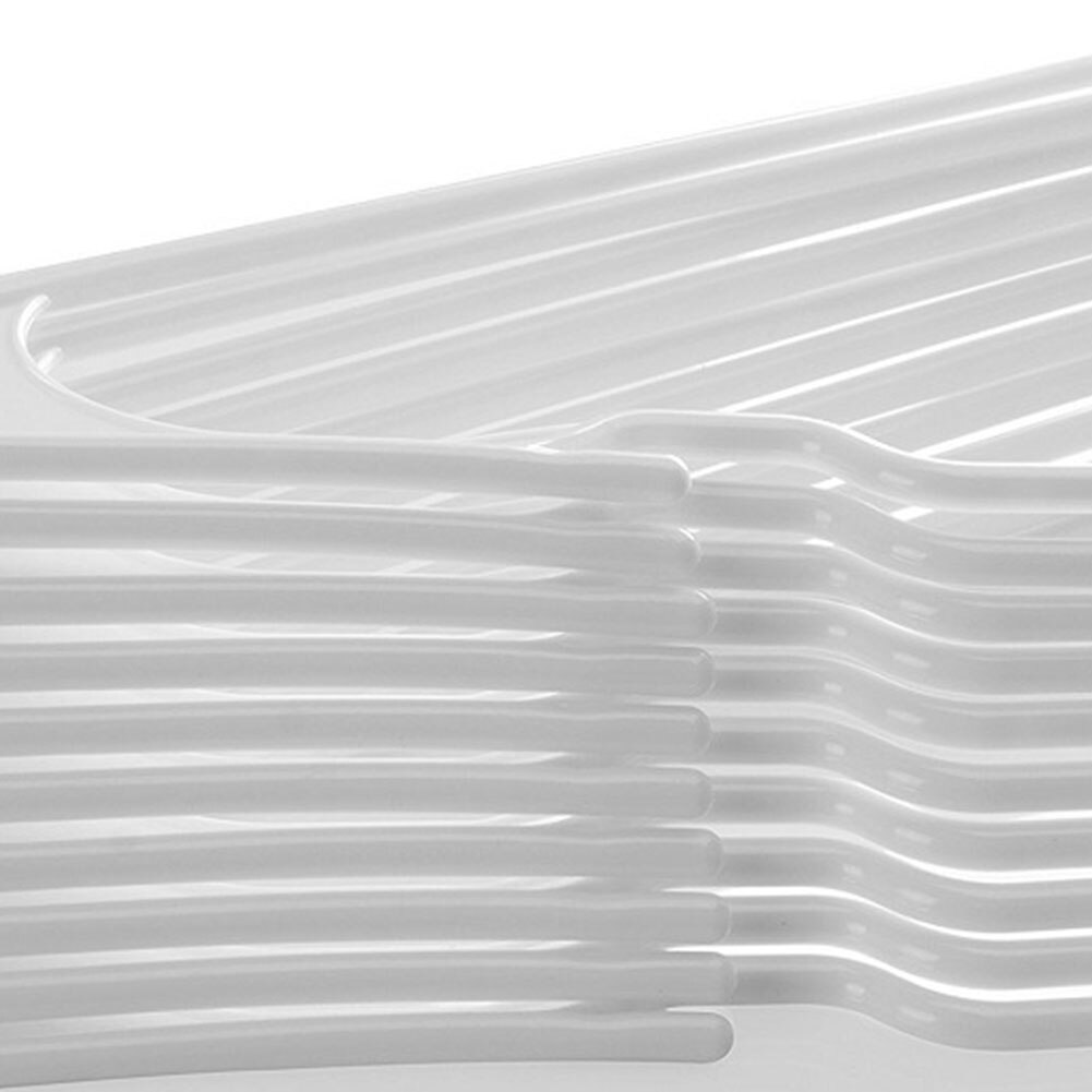 Amber Home Set van 10 witte houten kleerhangers 35,5 cm, voor broeken
