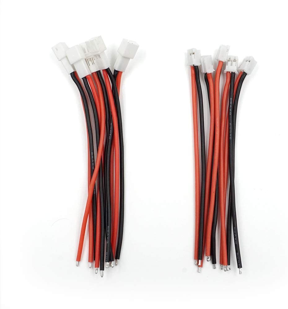 Cable conector macho y hembra para batería JJRC H36 H67 Blade Inductrix E010 E013, 10 pares, actualizado, Tiny Whoop JST-PH 2,0