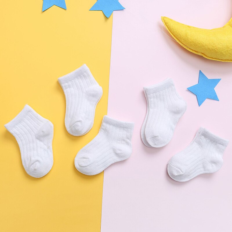 1 Pairs 0-3 Years Baby Toddler Cotton Socks Kids Boys and Girl Spring Summer Autumn Short Newborn Ribbed Socks Solid Color