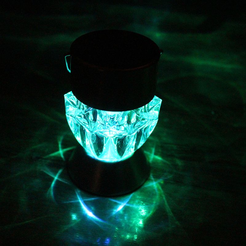 7 Color Changing LED Lantern Lamp Hanging Solar Light Crystal Waterproof Outdoor