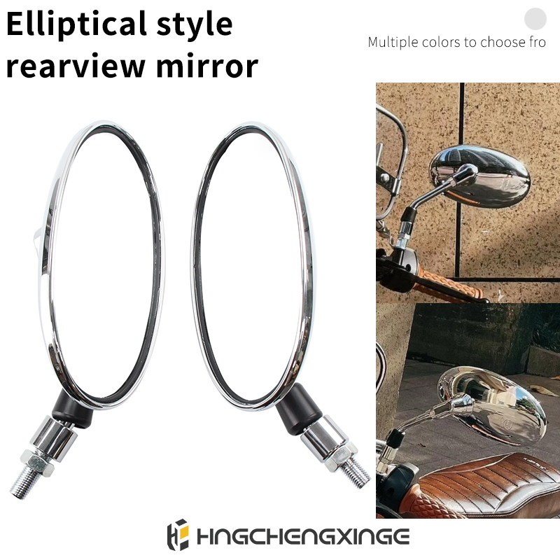 Achteruitkijkspiegel voor motorfietsen Vintage ovale spiegel Bromfietsen zijspiegel Hoge prestaties Universeel