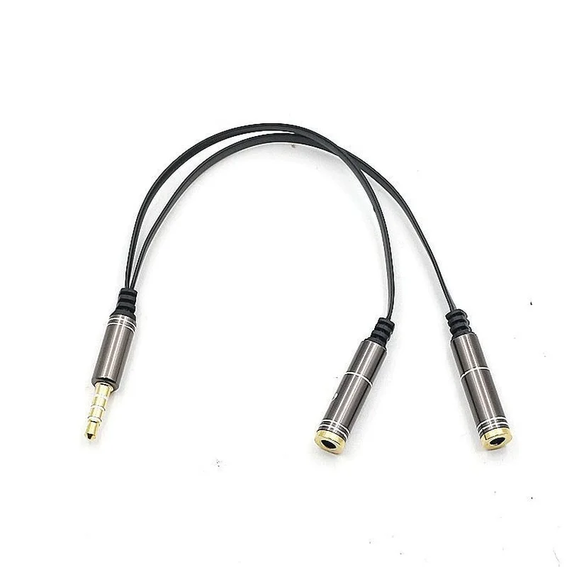 3.5 One Point Two Earphone Microphone Audio Cable Audio Splitter One for Two Couple Line Earphone Adapter Cable