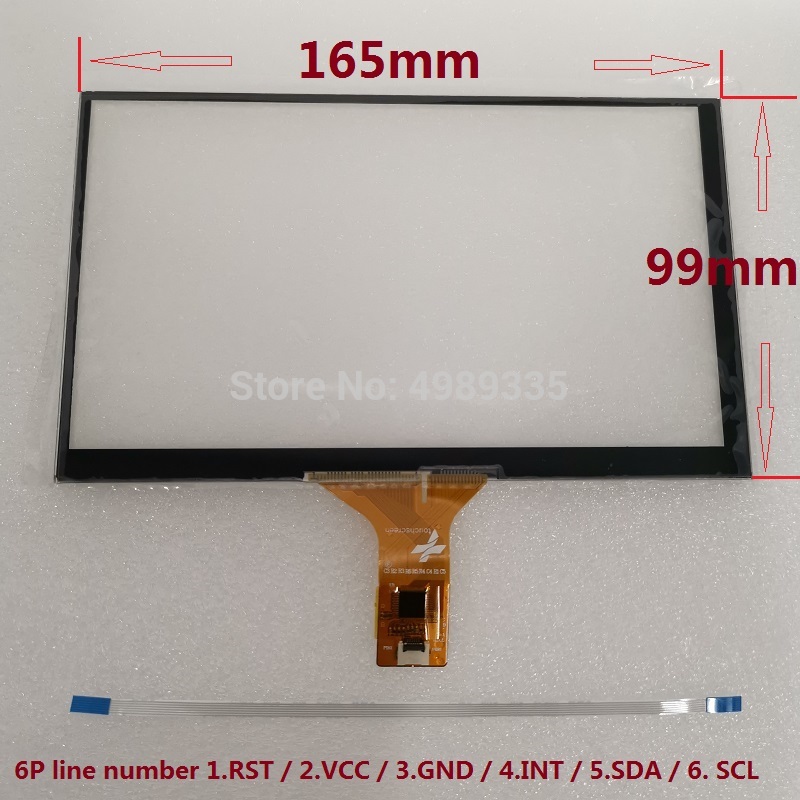 Pantalla táctil capacitiva de 7 pulgadas, interfaz IIC6P de 165x99mm para sistema Android Raspberry Pi