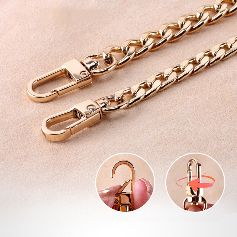Correa de Metal para bolso de mujer, cadena de acero inoxidable para bolso cruzado, accesorios de hombro desmontables, 100cm