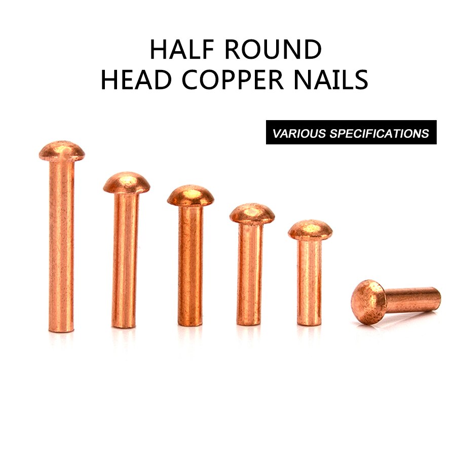 Durcheinander-tiefkopfniete,  m1.5 m2 kupfer-vollkopfnieten mit flachkopf, halbrundkopfniete, länge 3mm-12mm