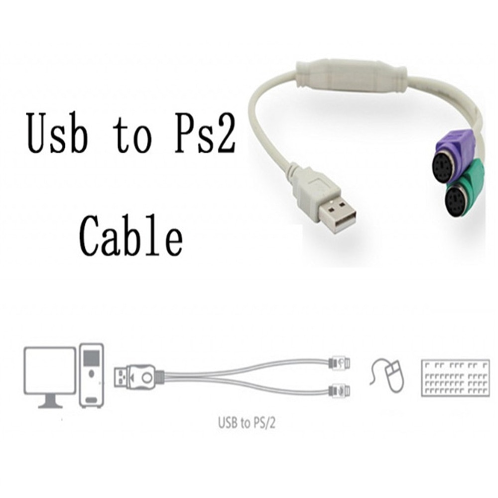 1PC USB Male To PS/2 PS2 Female Converter Cable Cord Converter Adapter Keyboard Computer Accessories Keyboard Adapter