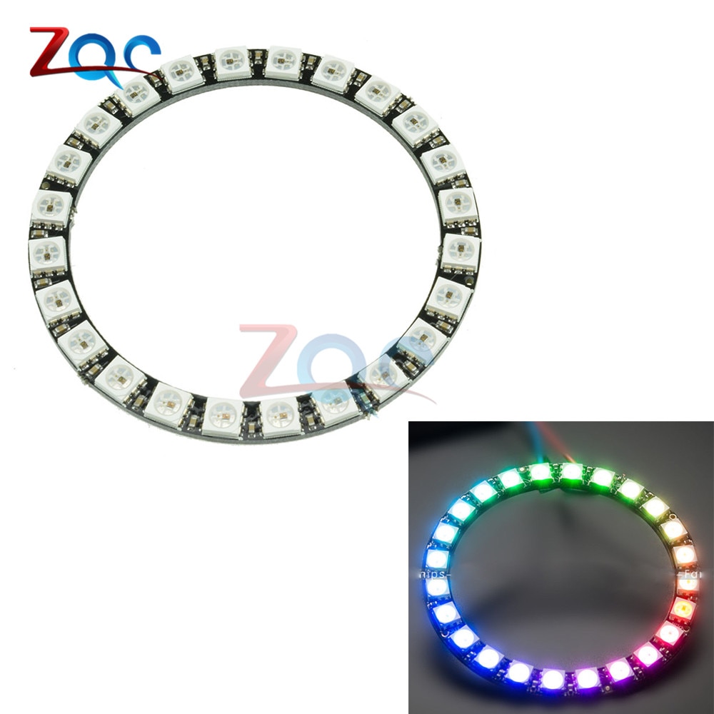 WS2812B Module Strip 24 Bits 24 X WS2812 5050 RGB LED Ring Lamp Light with Integrated Drivers RGB 24 For Arduino