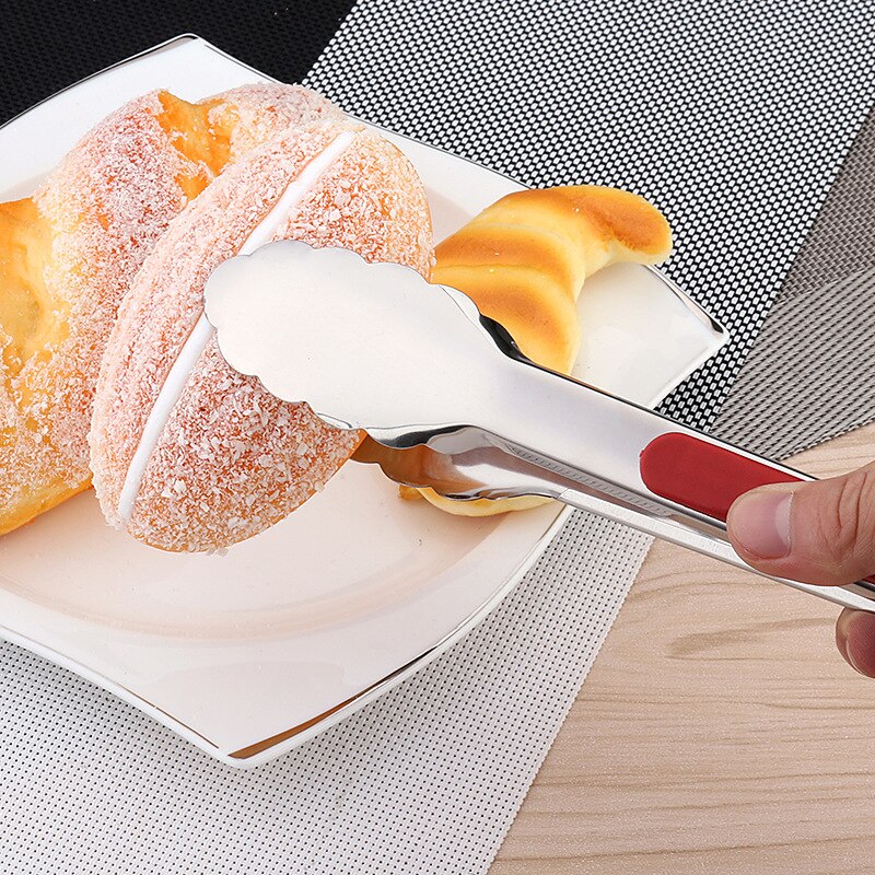 3 estilos de accesorios de cocina Gadgets de acero inoxidable barbacoa pan Clip de comida Anti-escaldado mango utensilios de cocina herramientas de cocina