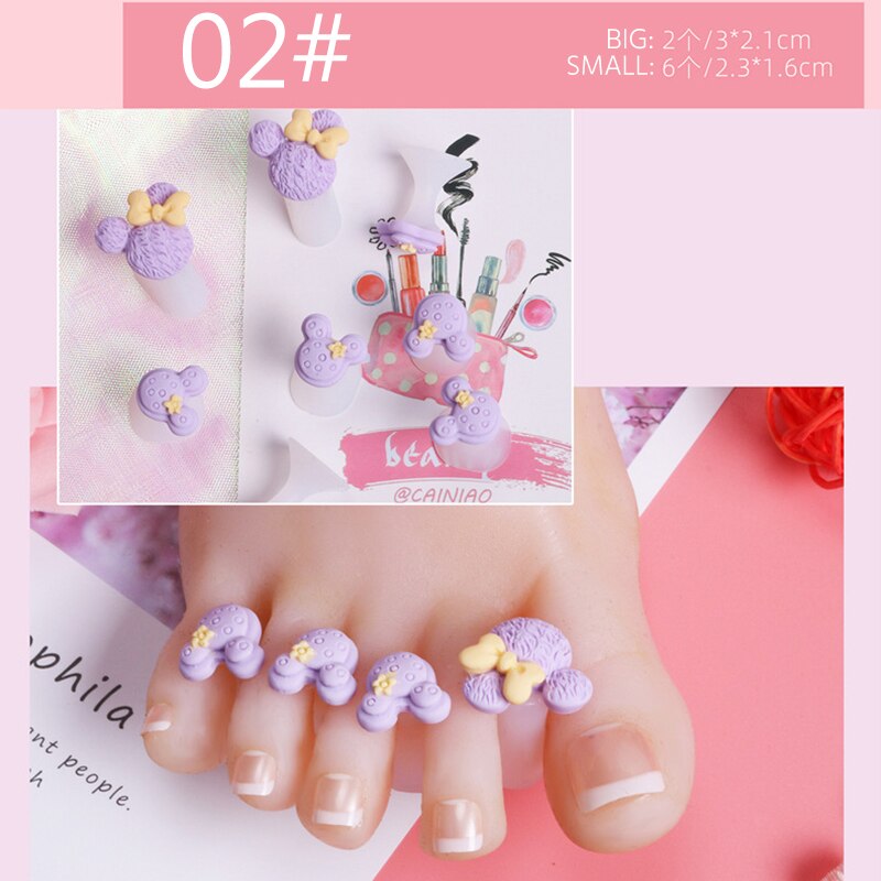 Separador de dedos de silicona suave para manicura y pedicura, herramienta artística para cuidado de los pies, 8 Uds.