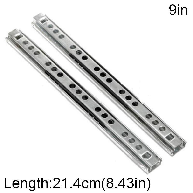 2Stck 9 "-14" Kugellager Schubladen Kugellager Rutschen Nuten Tastatur Schrank Schrank Läufer Schiene führen Möbel Rutschen: 9 Zoll