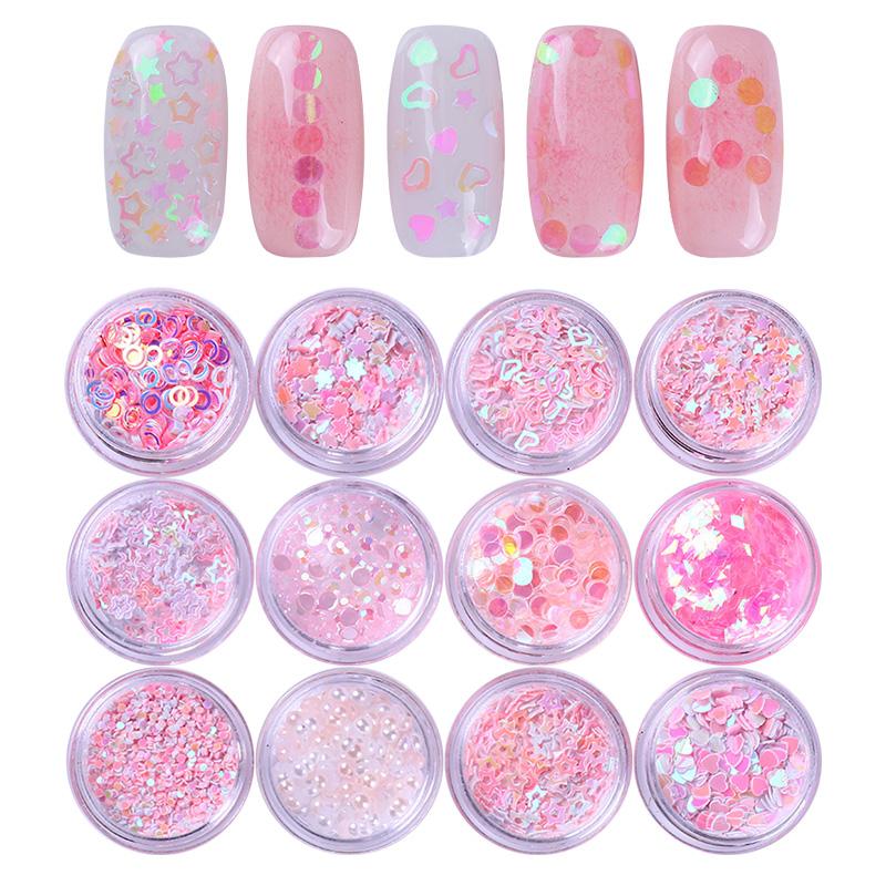 Clorful Opal Jelly lentejuelas brillo de uñas copos oro plata Holographics polvo brillante polvo arte uñas decoración DIY manicura: 5