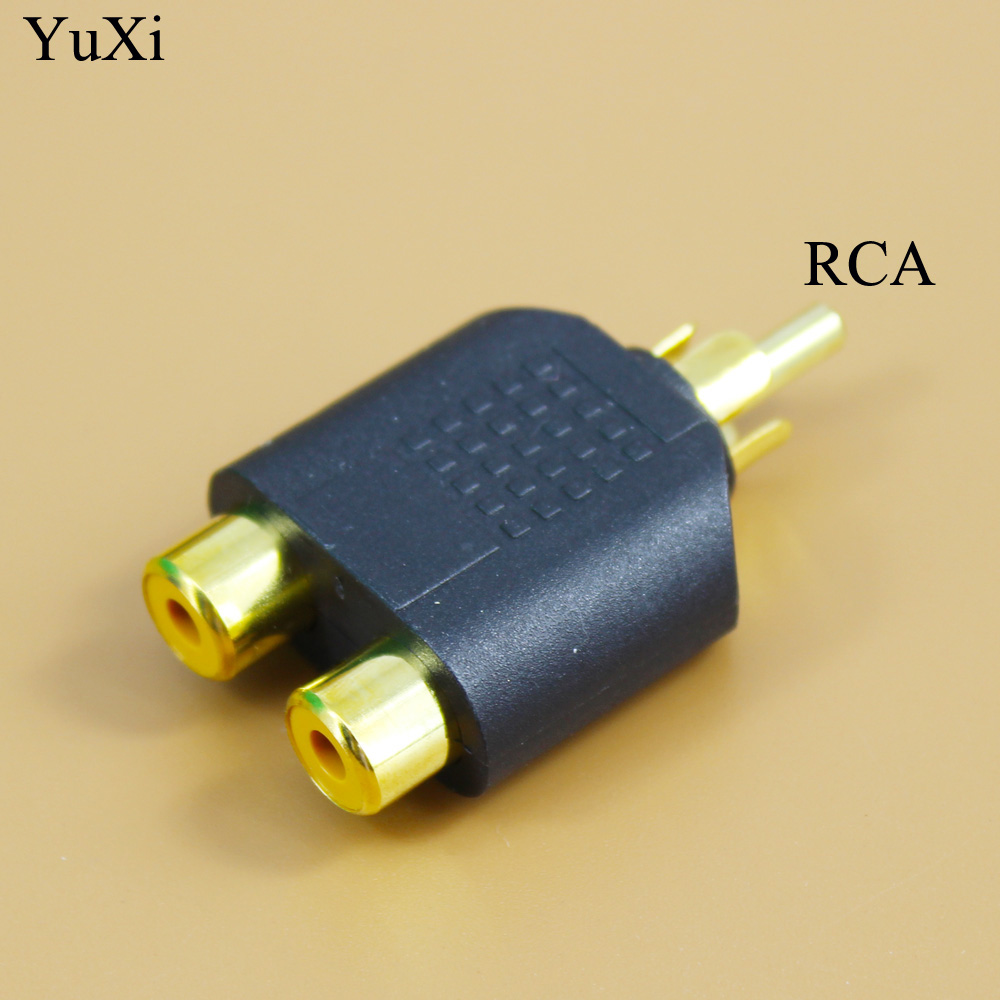 3.5mm/6.35 honkontakter  to 2 rca-hankontakter f/m eller m/f-hankontakter  to 2 dubbel rca-honkontakter av-stereoljudadapter y-kontakt splitterkontakt: Gul