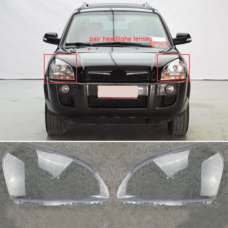 1 paar Auto Scheinwerfer Links + Rechts Scheinwerfer Klar Objektiv Abdeckung Für HYUNDAI TUCSON 2005 2006 2007 Scheinwerfer objektiv Abdeckung