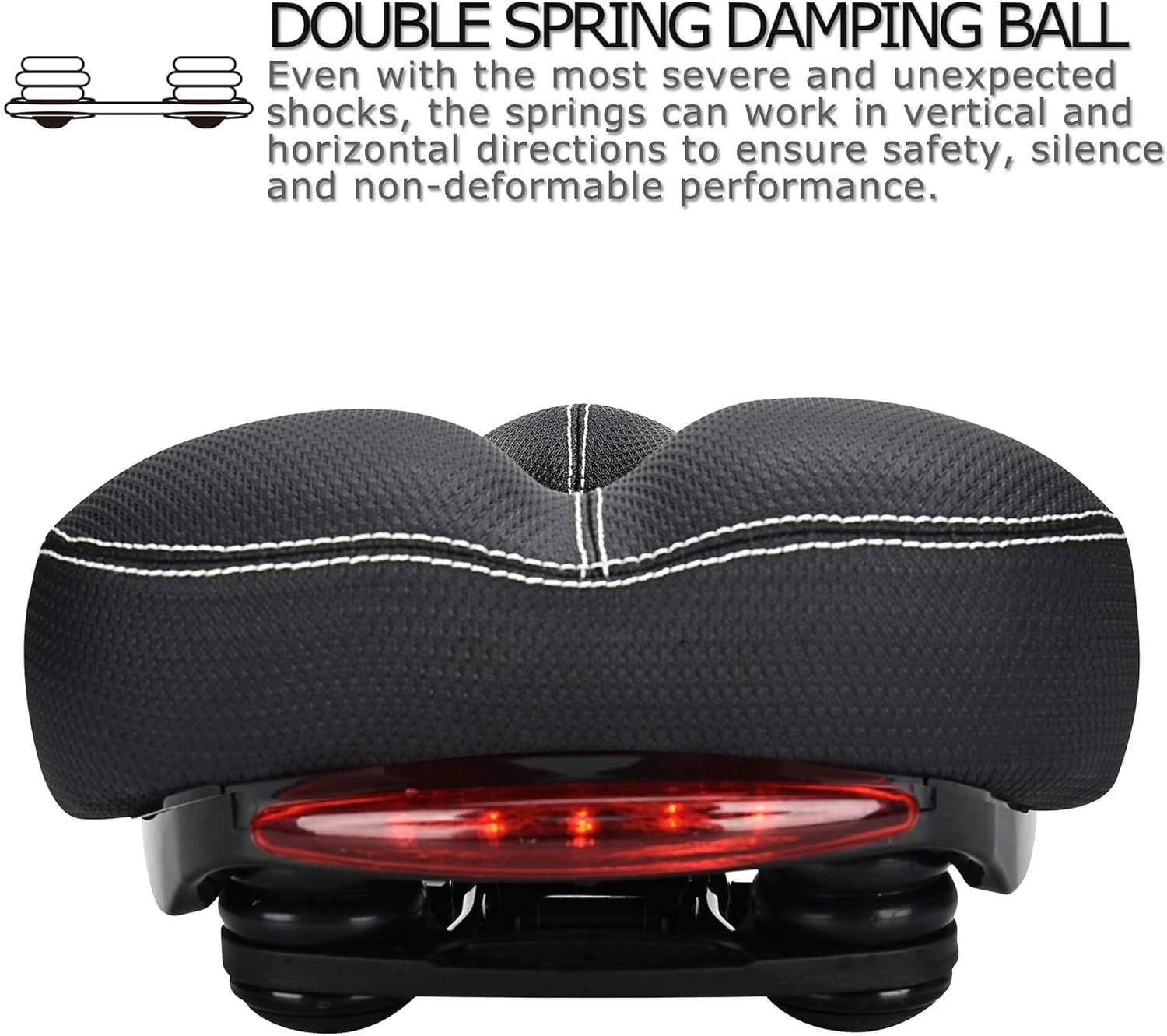 Comodo sedile da bici da uomo e da donna: sedile da bicicletta imbottito in memory foam morbido, sostituzione della sella della bici con ampio cuscino, universale