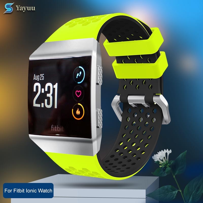 Yayuu Compatibel Sport Horloge Band Voor Fitbit Ionische Smart Horloge Zachte Siliconen Polsband Verstelbare Vervanging Sport Horloge Band