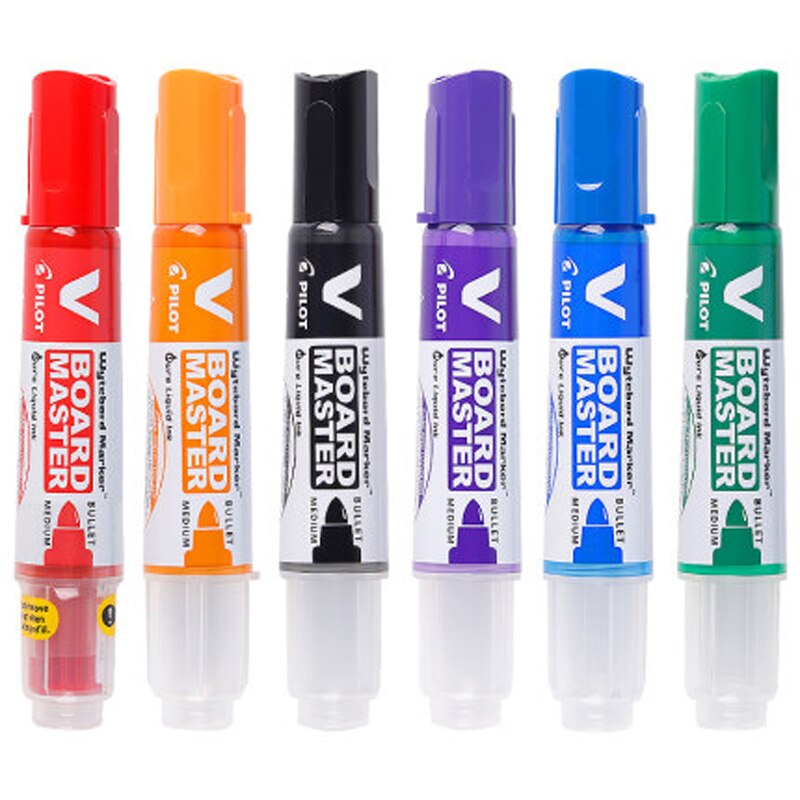 6 pieces of PILOT whiteboard pen round head large capacity ink WBMAVBM replaceable refill 6 color optional