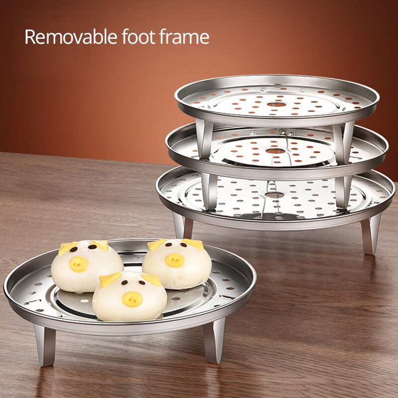 Stainless Steel Steamer Frame Insert Cover Thick Steaming Frame Tray Rack Cooker Steaming Stand Kitchenware 20cm 22cm 24cm
