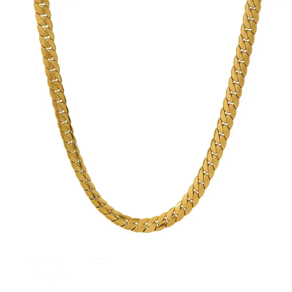 Collares de cadena lateral exquisitos de 5MM de oro de 18K de Plata de Ley 925 de 20-60CM para hombres y mujeres joyería fina de boda