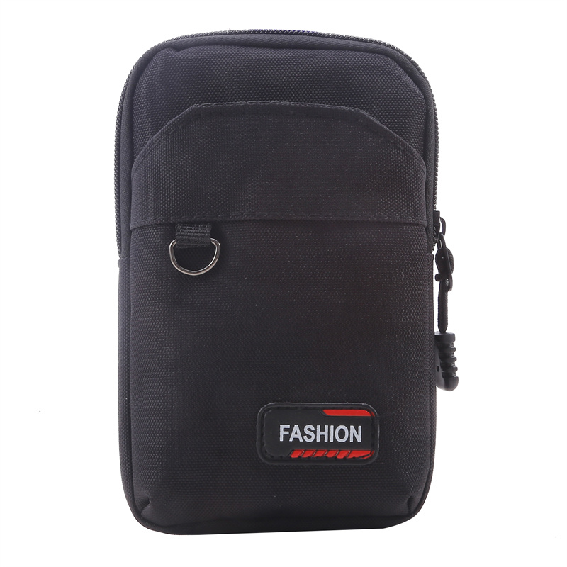 draussen-sportarten, laufen, handytasche, wasserdichte hüfttasche, geldbörse, Oxford-hüfttasche mit schnalle, leichte, tragbare hüfttasche: Schwarze farbe