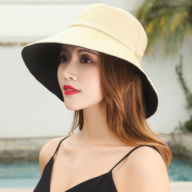 Bucket Caps Adult Cotton Sports Caps Double Side Wide Brim Flat Top Fisherman's Golf Hat Travel Apparel Accessories Tennis Caps
