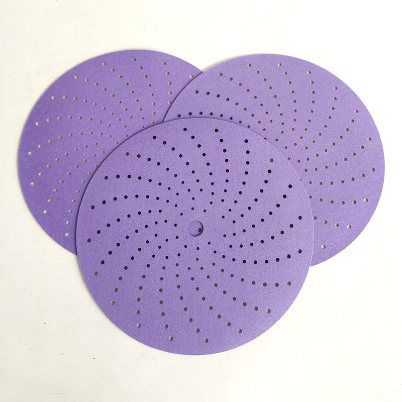 3M 6 Inch 150mm Purple Porous Dry Sandpaper Cleaning Sand Disc Round Flocking Self-adhesive Car Paint Sanding Putty