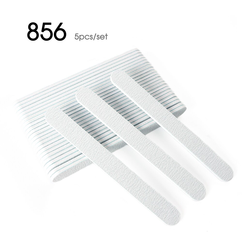 Double-sided Mini Nail File Buffer Nail Polish Sanding Buffer Pink Blue Sandpaper DIY Pedicure Nail Art Tool GL858: 856 5PCS