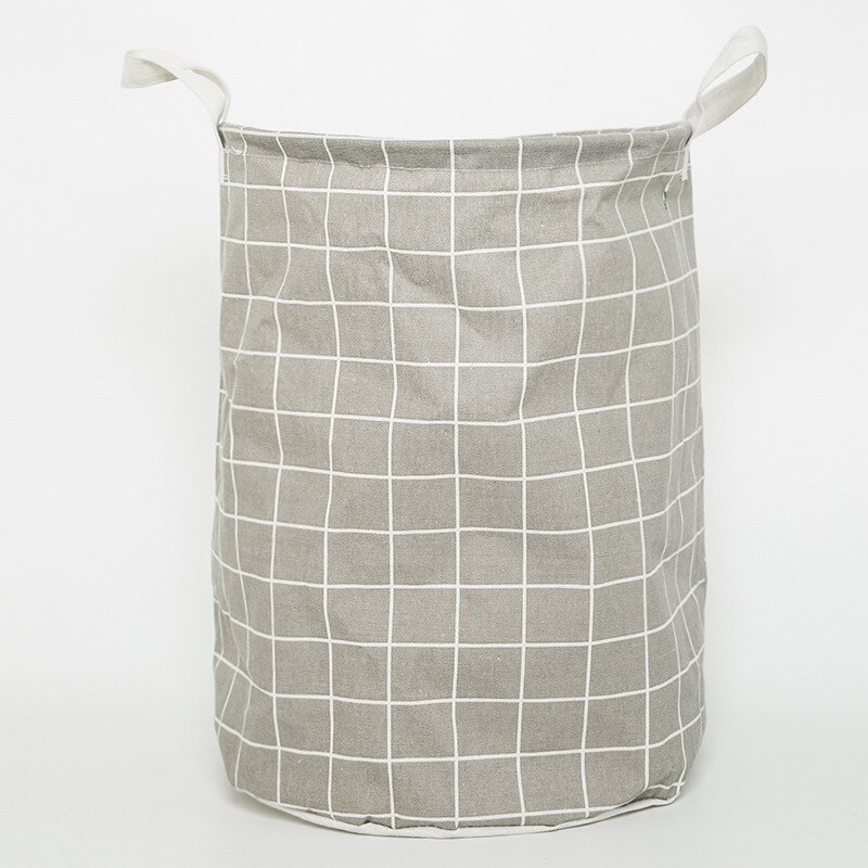 Eenvoudige Plaid Opslag Emmer Vouwen Wasmand Doek Opslag Mand Opbergdoos Thuis Diverse Mand: Gray Plaid