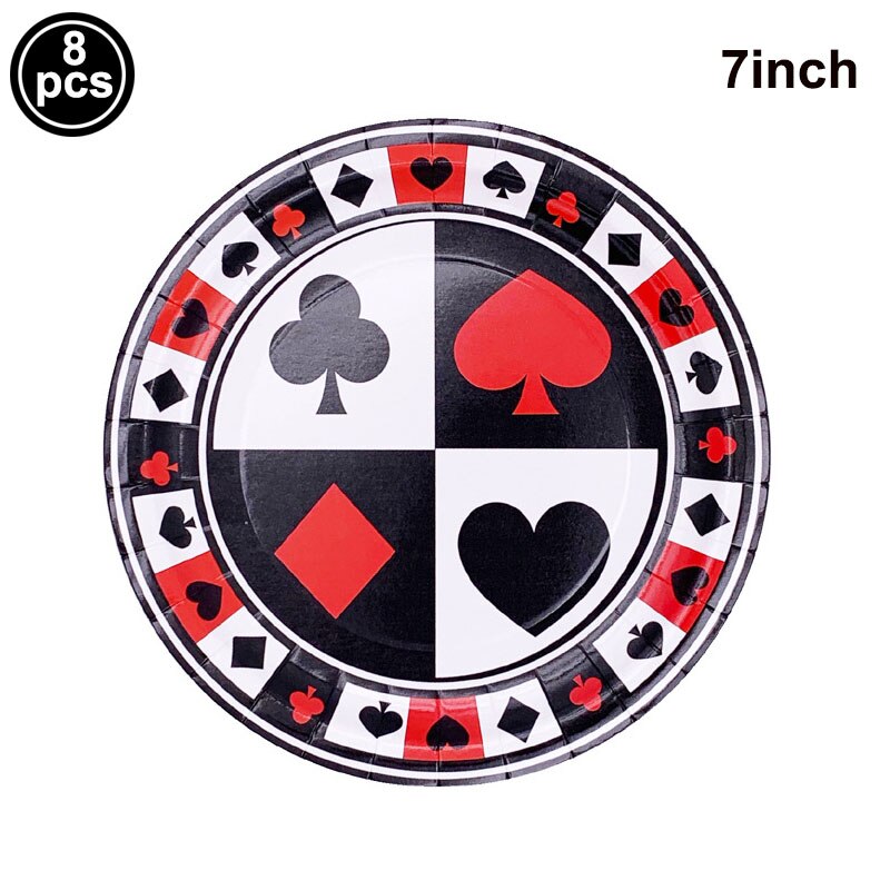 Décor de fête à thème de Casino pour adultes, ballon de fête d&#39;anniversaire, nappe de Poker, bannière d&#39;anniversaire, fournitures de fête de Las Vegas: Bleu profond