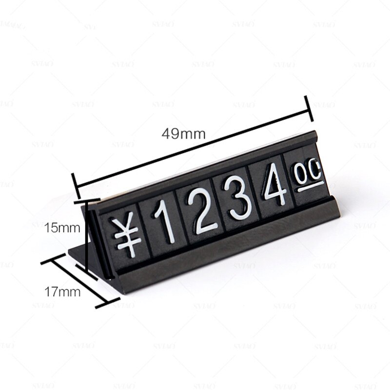 10 sæt justerbar pris display tag label 4.9*1.7 cm nummer etiketter plast smykker prismærker