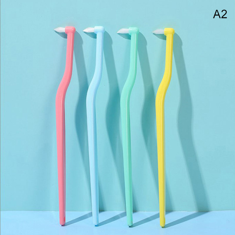 Single Brush Head Flat Biceps Orthodontic Fissure Wisdom Tooth Brush Soft Bristle Toothbrush Cleaning Whitening Teeth: Silver