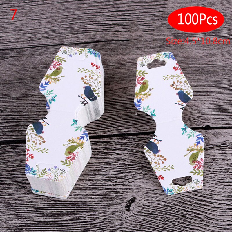 100 stk farverigt tryk papir kort smykker halskæde armbånd hænge tag bryllup note gør det selv blank pris navn hænge tag håndværk: 7