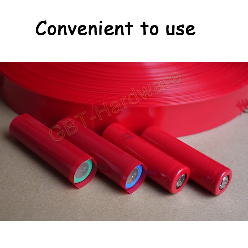50PCS 18650 Lithium Battery Sleeve PVC Heat Shrinkable Tube Flattened Width 29mm Cutting Tube Length 72mm Temperature 105°C