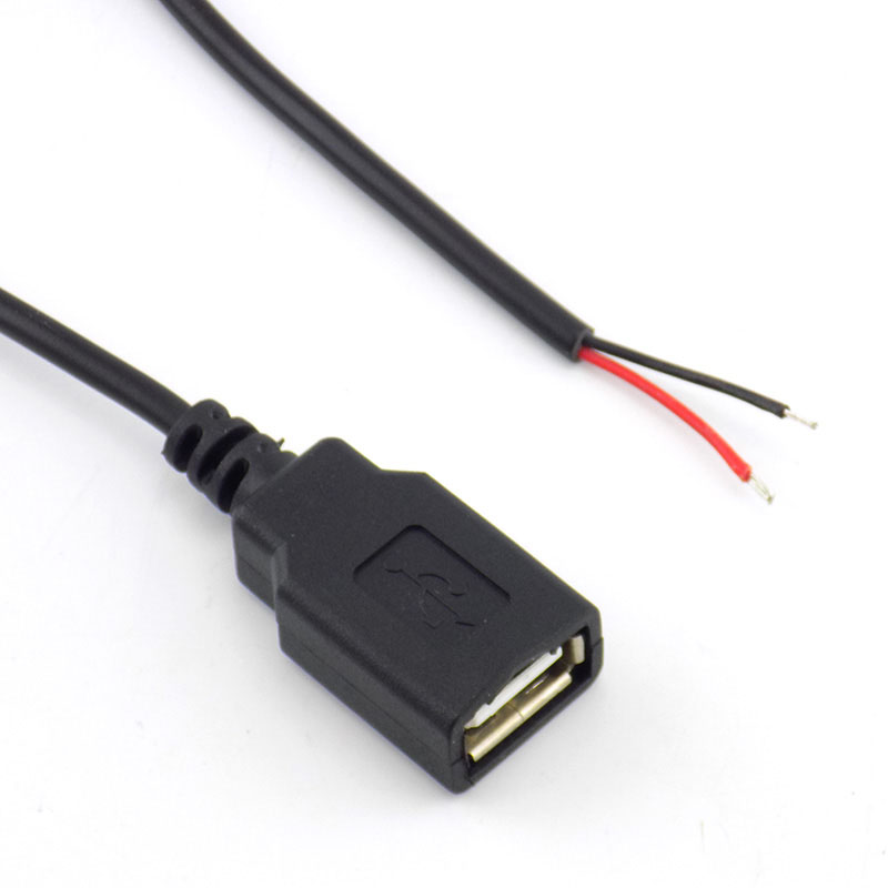 Cabo de alimentação de 0.3m/1m/2m, 2 pinos usb 2.0 a fêmea macho 4 pinos fio jack carregador cabo de carregamento conector de extensão diy linha 5v