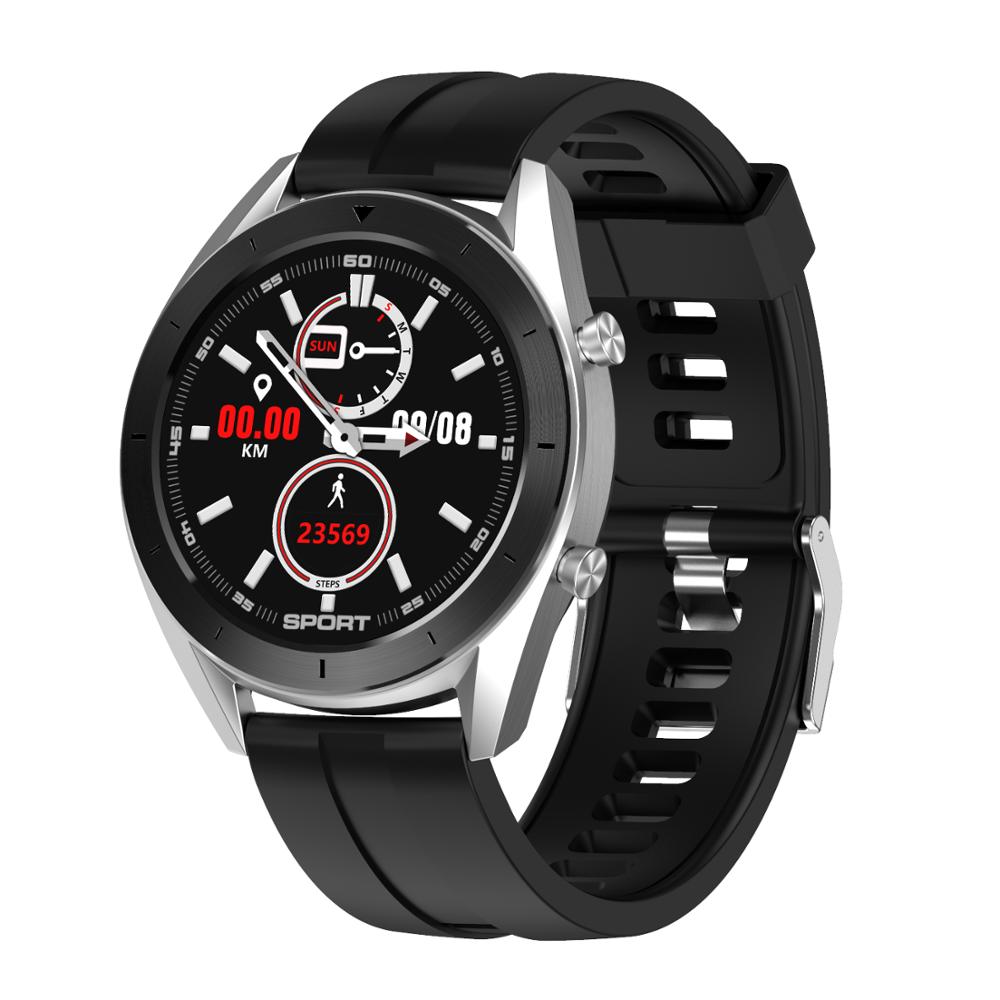 LYKRY DT99 montre intelligente montres de sport IP68 étanche fréquence cardiaque surveillance du sommeil Fitness Tracker pour Xiaomi Iphone: BlackSilver silicone