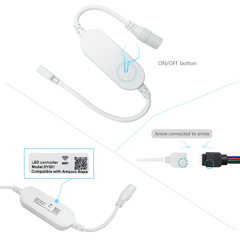 Tuya Wifi Smart Led Controller 4 Pin Rgb Led Strip Licht Contoller 5-24V App Remote Voice Control werken Met Alexa Echo Google