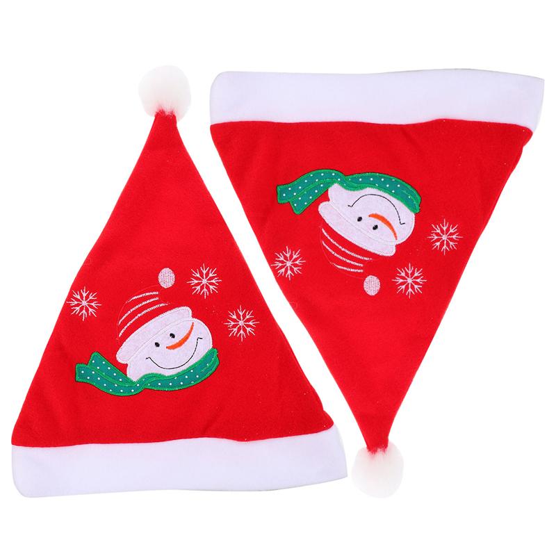 2 Stuks Zachte Kerst Hoeden Jaar Kerstman Hoeden Kerst Decors Kerst Kind Volwassen Hoed: Assorted Color 1