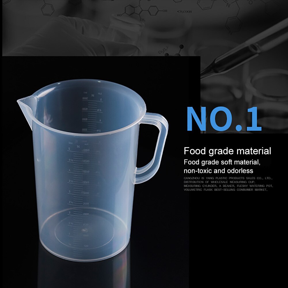 Taza medidora transparente de plástico 1000/2000/3000/5000ml capacidad líquido hidropónico fácil cómodo de medir
