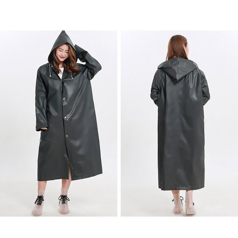 Eva Raincoat Waterproof Raincoat Transparent Camping Waterproof Raincoat Black