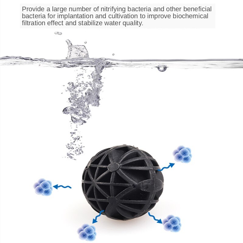 Culture Ball Biosphere with Net Bag 50 Pcs Fish Tank Biochemical Filter Material Fish Tank Filter Material Filter Accessories