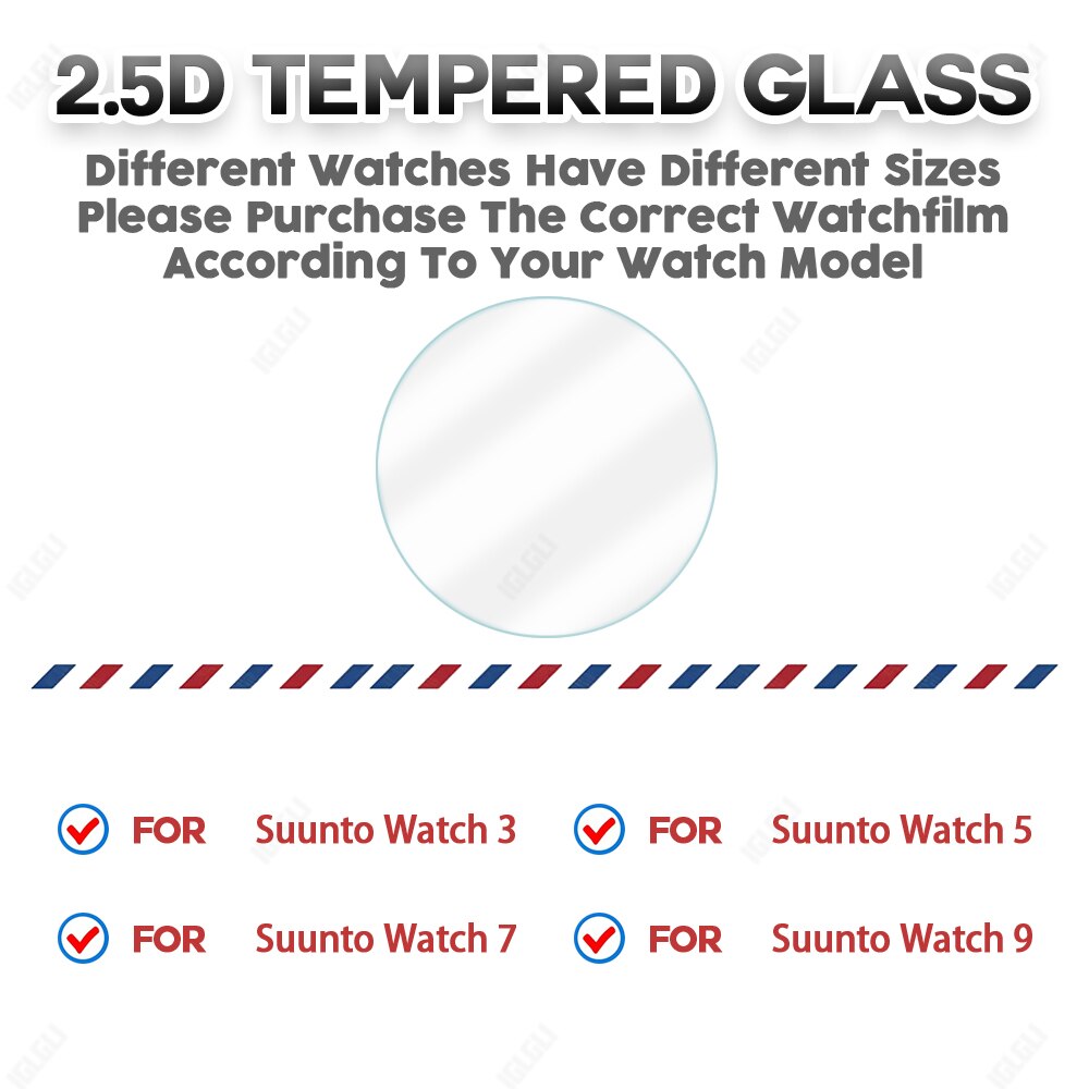 Verre trempé de pour montre connectée Suunto Watch 3 5 7 9, film de protection Transparent, accessoires