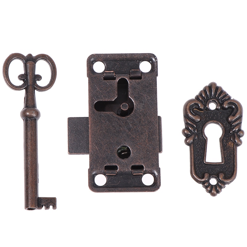 Antique Style Cabinet Door Lock Set – Drawer Wardrobe Lock With Key (Vintage Reproduction)