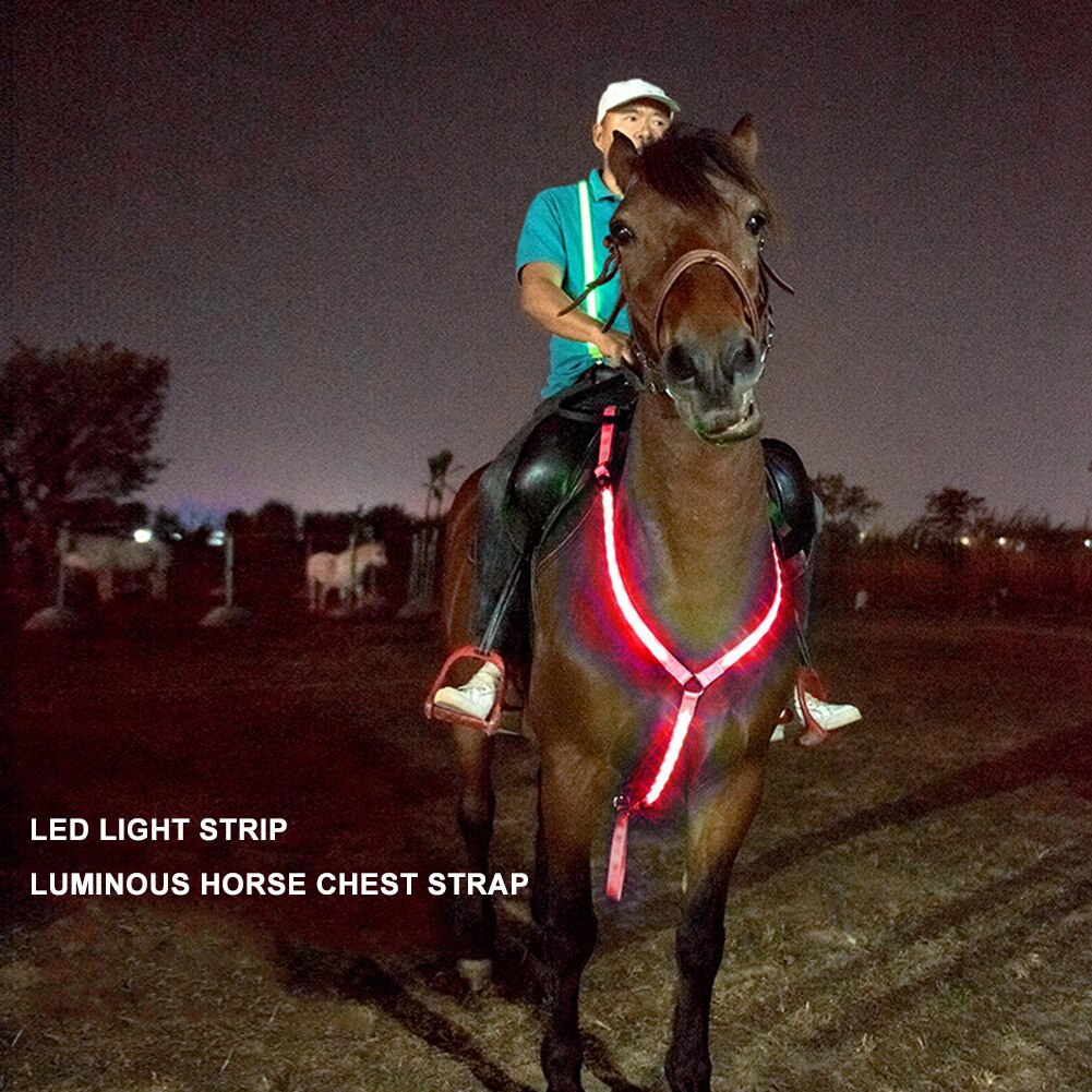 Førte ridning udstyr justerbart sele bælte farverig belysning hest ledede brystbælter udendørs sport ridning forsyninger